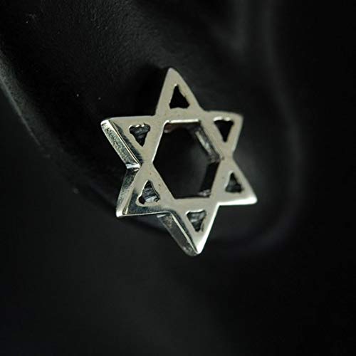 Star of David Sterling Silver Stud Earrings - Great Detailed Star Ear Studs