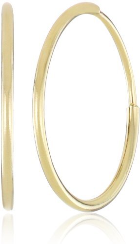 15MM 9ct Yellow Gold Round Sleeper Endless Hoop Earrings for Women/Teenage/Girls - Solid 9ct Yellow Gold - Small Thin Hoops