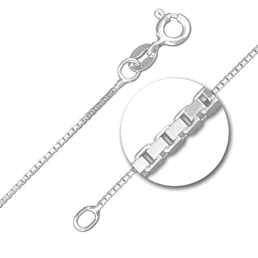925 Sterling Silver 0.80mm /1mm Width Box Link/Square Link Chain Necklace for Women Men Gi ##0-8mm