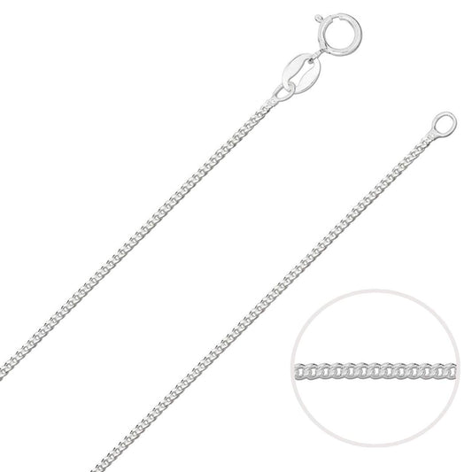 925 Sterling Silver 1.2/1.75/2.1/2.8 MM Curb Chain Necklace for Women Men Unisex - 16 18 2 ##1-2mm