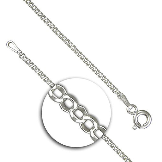 16" Inch/40cm Length - Sterling Silver Chain - Belcher Rolo Style - Hallmarked. SKO40