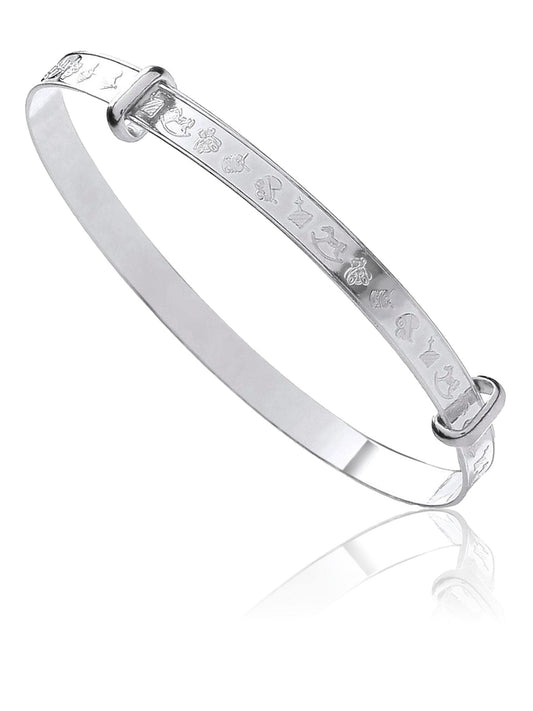 Engraved / Embossed Repeat Pattern Expanding / Expandable / Adjustable Bangle Bracelet for ##1-nursery-baby-large,1-nursery-baby-medium,1-nursery-baby-small
