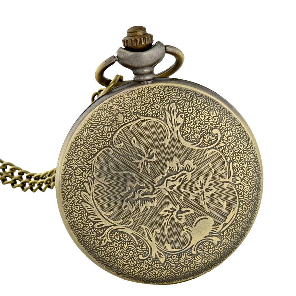 Spiderman Antique Bronze Effect Retro/Vintage Case Men's Quartz Pocket Watch Necklace - On 32" Inch / 80cm Chain