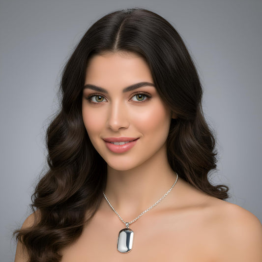 Large Polished Plain Rectangle Sterling Silver Locket Pendant (Without Chain) for Women Men Unisex - 3.7cm Long - Perfect for Engraving