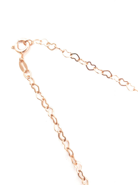 Heart Themed Sterling Silver Anklet/Ankle Bracelet/Ankle Chain - 925 Sterling Silver - Adj ##01-open-hearts-chain-r-gold-10-5