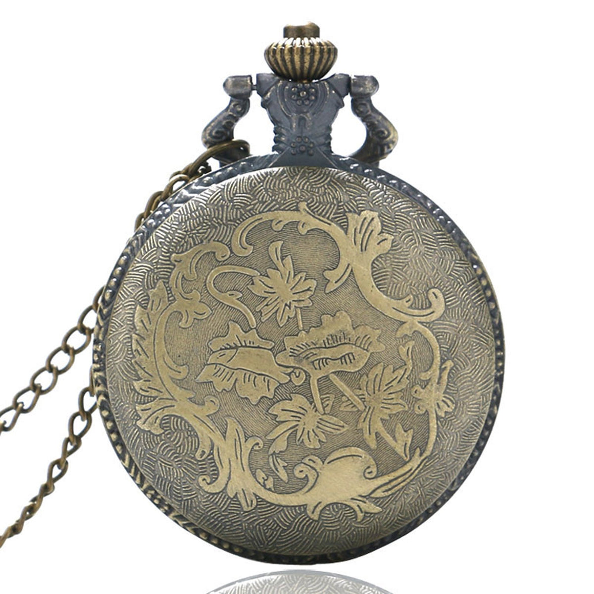Big Ben Clock of London Brushed Bronze Effect Antiqued/Vintage Case Men's Quartz Pocket Watch Necklace - On 32" Inch / 80cm Chain