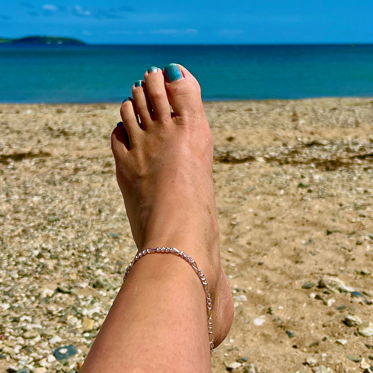 Thick Figaro Sterling Silver Anklet