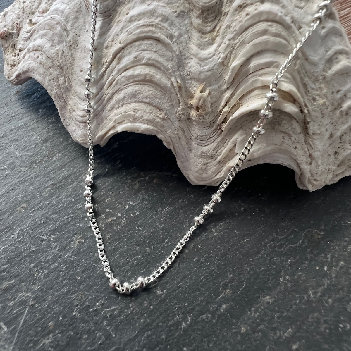Handmade Bead & Ball Sterling Silver Anklet