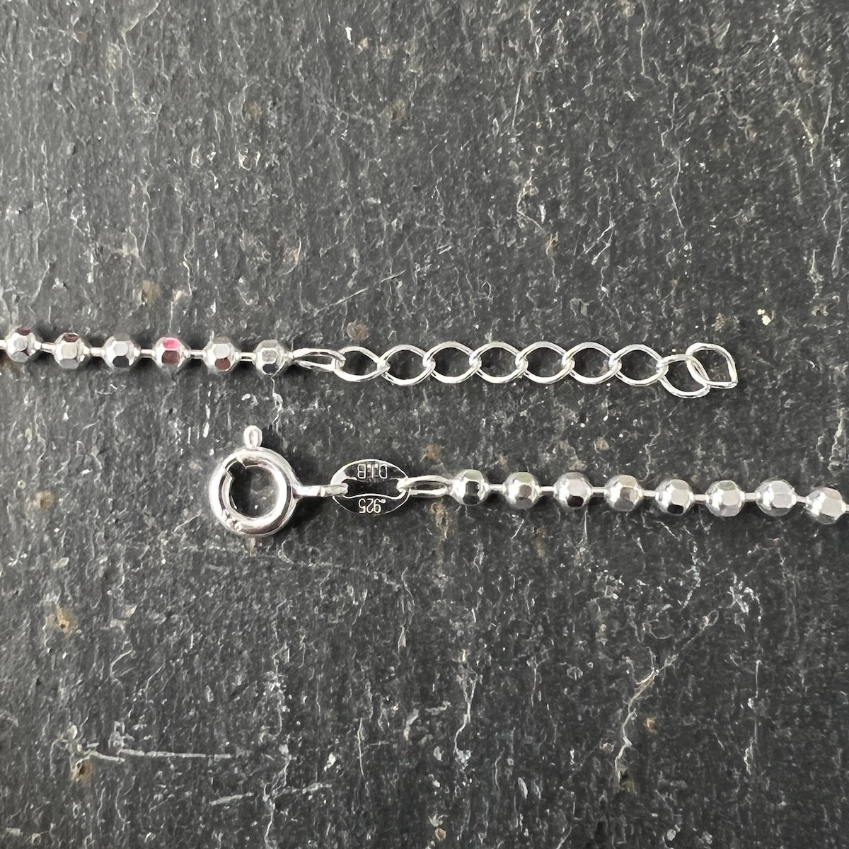 Sparkly Diamond Cut Ball/Popcorn Link Sterling Silver Anklet