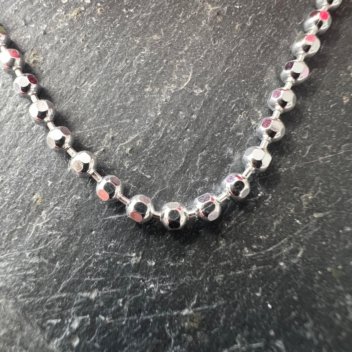 Sparkly Diamond Cut Ball/Popcorn Link Sterling Silver Anklet