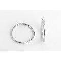 16MM Sterling Silver Square/Flat Edged Half Hinged Hoop Earrings for Women/Teenage/Girls - 925 Sterling Silver - Plain & Simple Faceted Hinged
