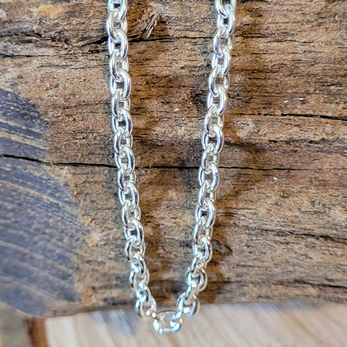 Extra Large Belcher Cable Chain Sterling Silver Anklet