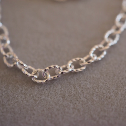 Twisted Link Sterling Silver Anklet