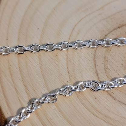 Extra Large Belcher Cable Chain Sterling Silver Anklet