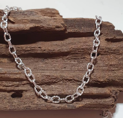 Twisted Link Sterling Silver Anklet