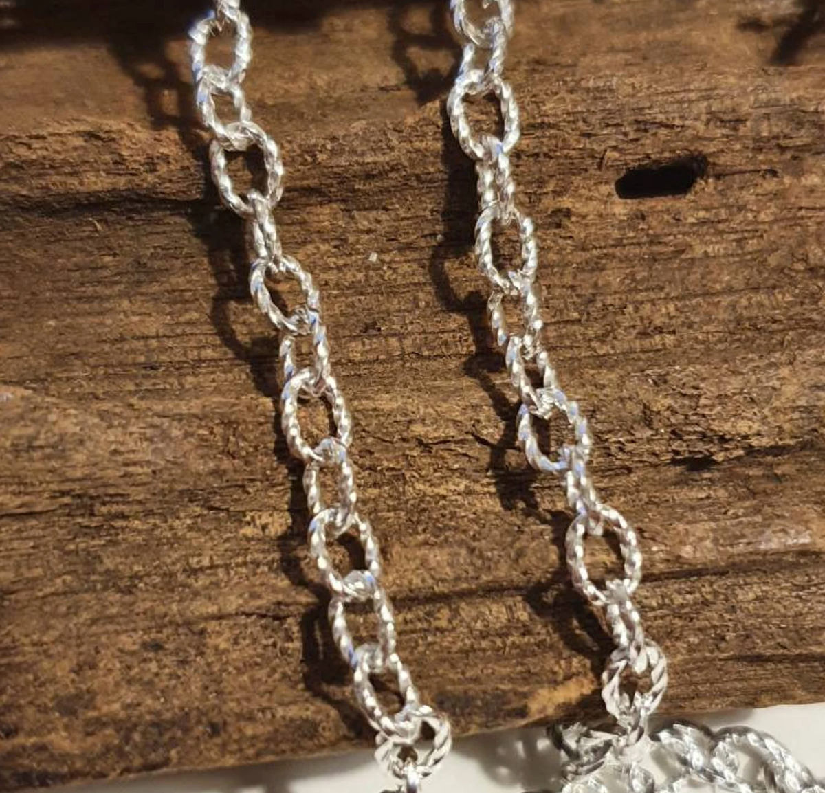 Twisted Link Sterling Silver Anklet