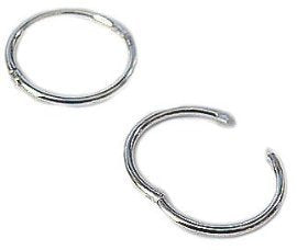 19MM Sterling Silver Hoop Earrings - Hinged Hoops - Plain & Simple