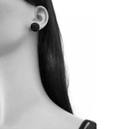 14MM Half Disco Ball Sterling Silver Stud Earrings 