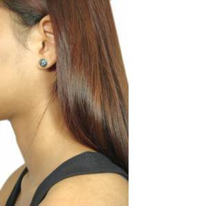 10MM Half Disco Ball Sterling Silver Stud Earrings 