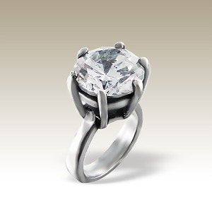 STUNNING ENGAGEMENT RING Sterling Silver Charm Bead for Women Ladies Girls - Slide-On Bead - To Fit European Charm Bracelets & Necklaces. OX5021