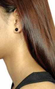10MM BLACK Disco Ball Bling Style Sterling Silver Stud Earrings - Austrian Crystal Austrian Crystal Earrings