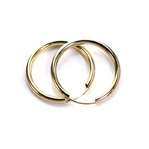 15MM Gold Hoop Earrings - 9ct Yellow Gold Sleeper Hoop Earrings Small Hoops