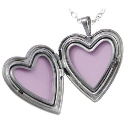 Quilted Design Sterling Silver Heart Locket - On 16", 18" or 20" Inch Chain - Engravable