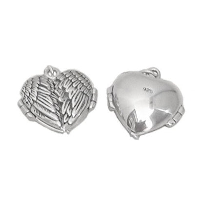 I Have Fallen In Love Many Times. Always With You Message Engraved Sterling Silver Wing Heart Locket Pendant