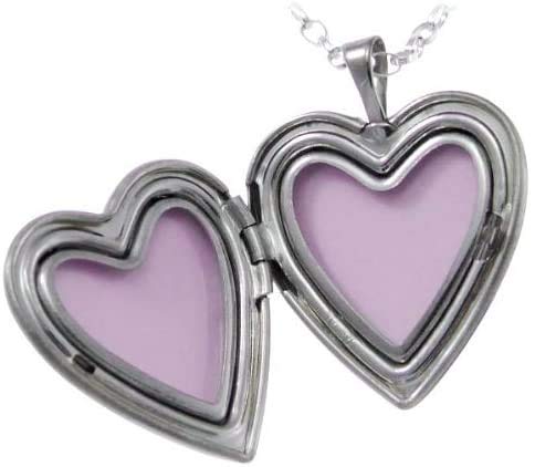 20mm Engraved Interlocking Hearts Pattern Sterling Silver Heart Locket Necklace for Women/Teenager/Girls On 16, 18, 20 Inch Chain - 925 Sterling Silver - Engravable - Size: 20mm W X 24mm H