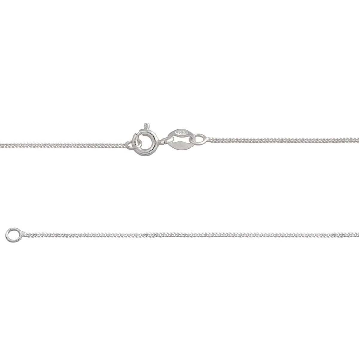 925 Sterling Silver 0.8 MM/1.2 MM Width Curb Chain Necklace for Women Men Unisex - 16" 18" 