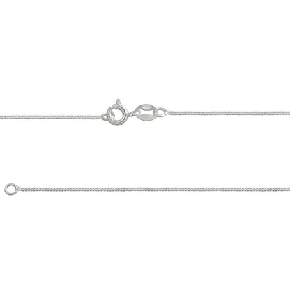 925 Sterling Silver 0.8 MM/1.2 MM Width Curb Chain Necklace for Women Men Unisex - 16" 18" 