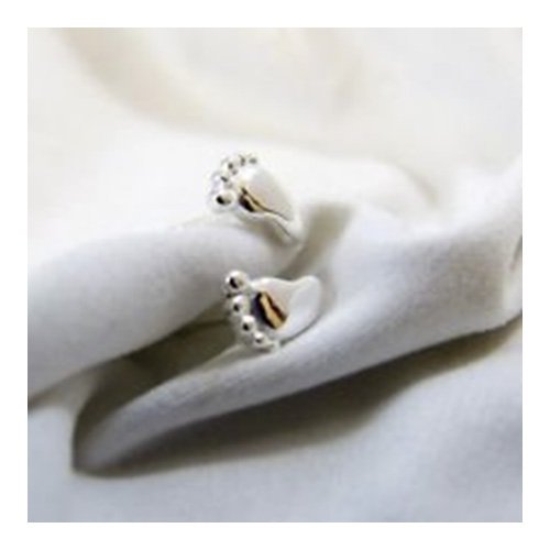 BABY FEET Sterling Silver Stud Earrings/Ear Studs for Women/Teenage/Girls - 925 Sterling Silver - Ideal Very Cute Christening/Baby Gift - Childrens Stud Earrings