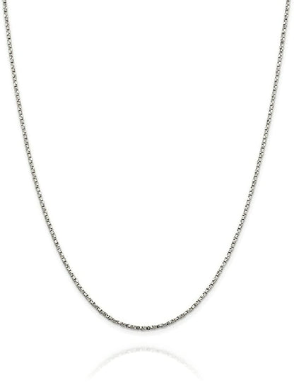 925 Sterling Silver 0.8/1.3/1.7mm Width TWISTED Venetian Square Link BOX CHAIN Necklace fo 