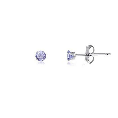 LAVENDER PURPLE Classic Brilliant Round Cut Cubic Zirconia (CZ) Sterling Silver Birthstone 