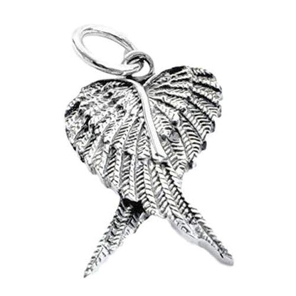 Guardian Angel Double Wing Sterling Silver Pendant Necklace (LARGE) for Men/Women/Unisex On 16, 18 or 20 Inch Chain - 925 Sterling Silver - Size: 20mm W X 40mm H - Weight: 6.50 Grams