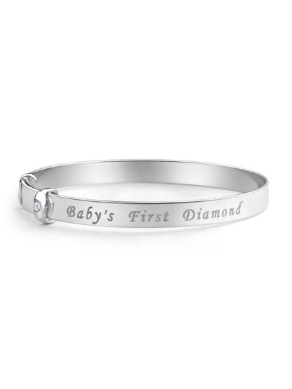 Diamond Set Expanding/Expandable/Adjustable Bangle Bracelet for Baby/Child/Children/Women 