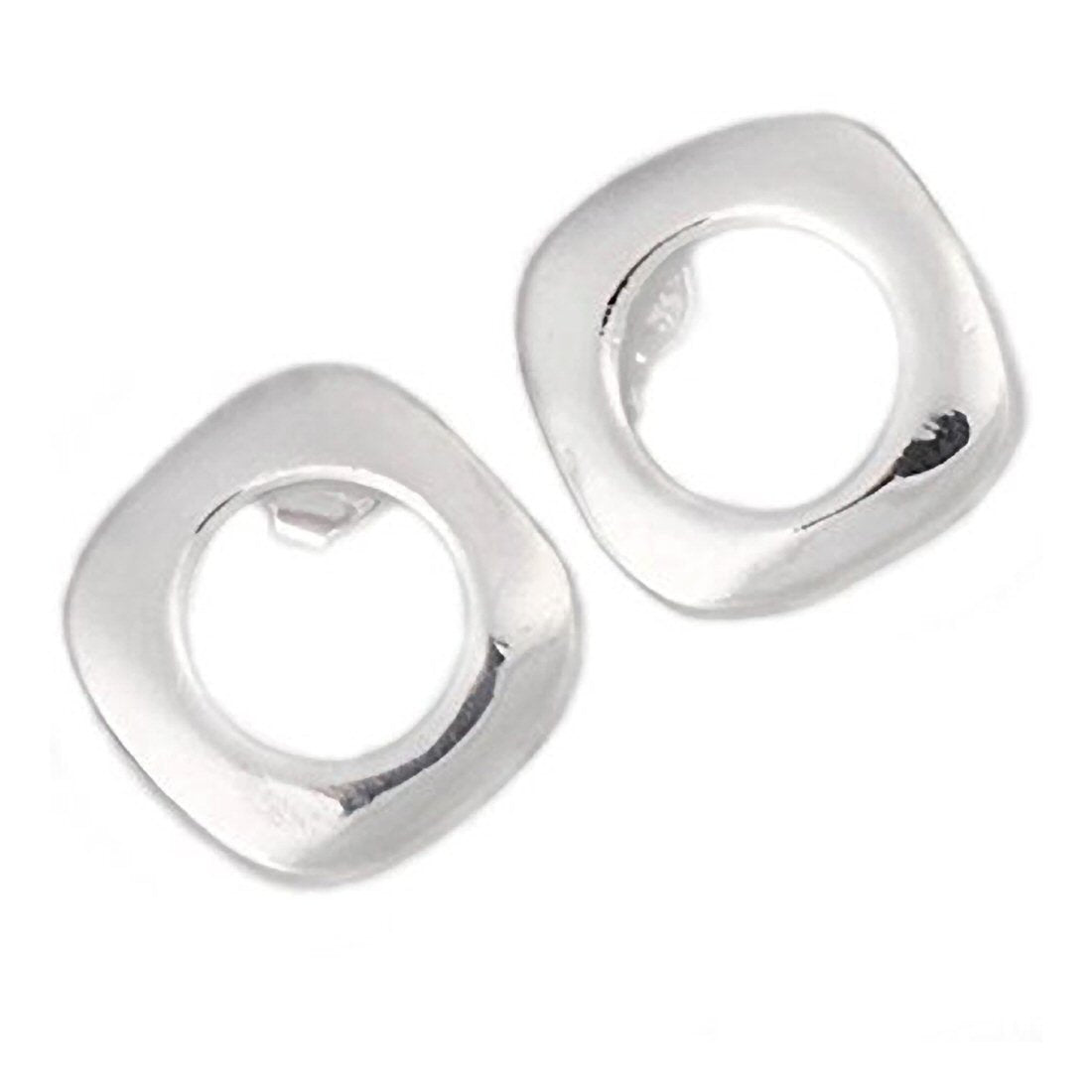 CUSHION Style Stud Earrings/Ear Studs for Women/Teenage/Girls - 925 Sterling Silver Plated