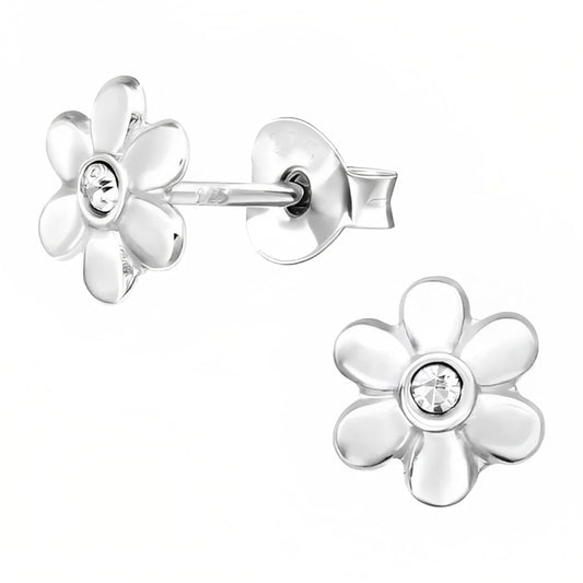 DAISY Flower Sterling Silver Stud Earrings/Ear Studs for Women/Teenage/Girls - 925 Sterling Silver - Very Pretty Flower Stud Earrings