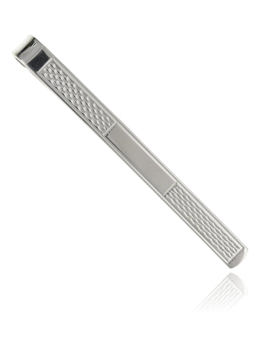 MENS Classic Sterling Silver Necktie Tie Clips Bars Slides Pins for Formal Business Groomsmen Wedding Shirt - Solid 925 Sterling Silver Clasp Clamp Grip