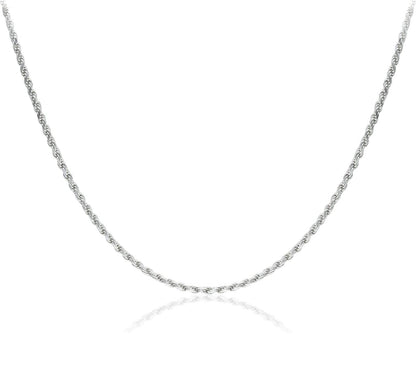 925 Sterling Silver 1.5MM/2MM/2.4MM/3.5MM Wide Rope Chain Necklace for Women Men Unisex - 