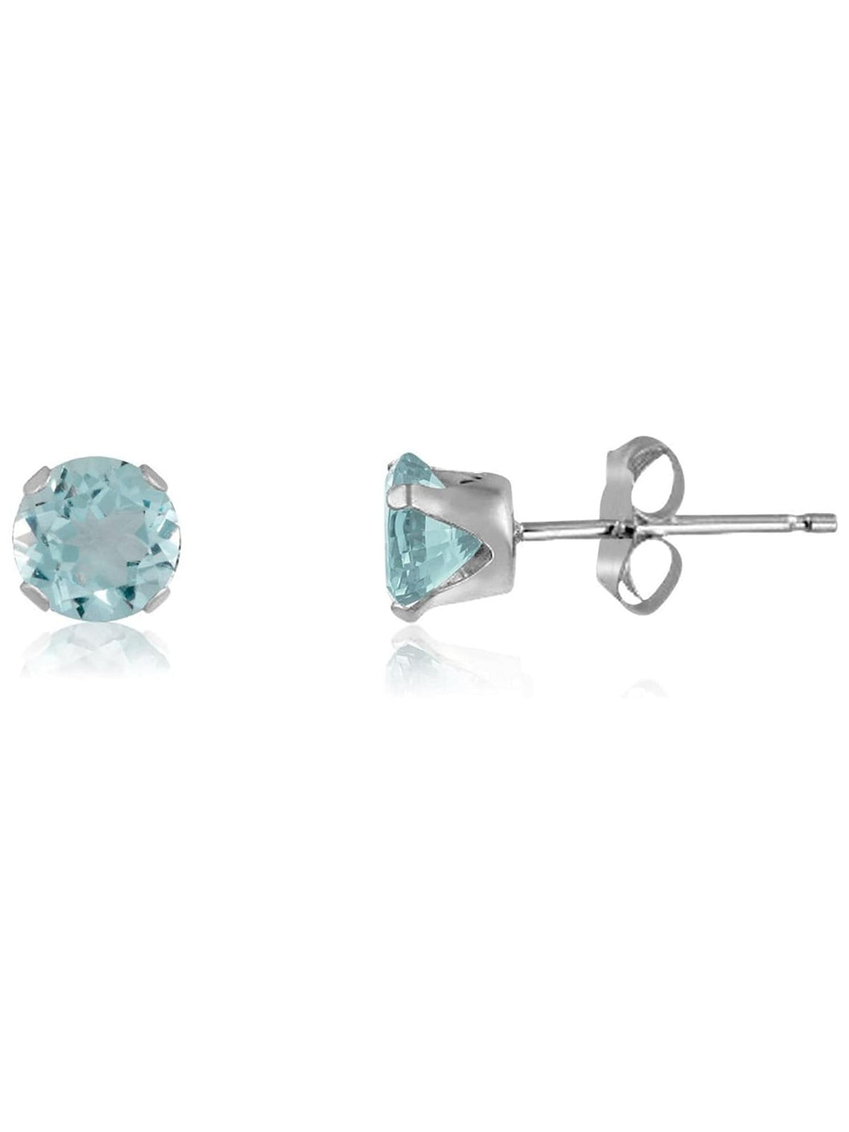 AQUAMARINE BLUE Classic Brilliant Round Cut Cubic Zirconia (CZ) Sterling Silver Birthstone 