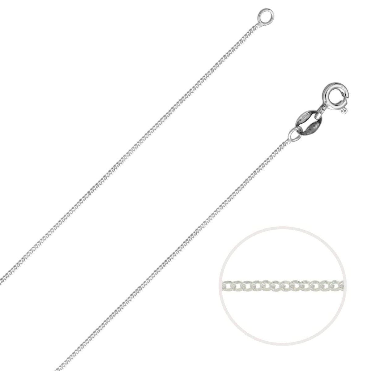 925 Sterling Silver 0.8 MM/1.2 MM Width Curb Chain Necklace for Women Men Unisex - 16" 18" 