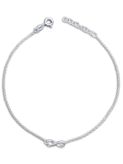 Infinity Symbol/Design Anklet/Ankle Bracelet/Ankle Chain - 925 Sterling Silver - Adjustable 9" to 10" Inch / 11" to 12" Inch (Extra Large) - Anklets for Women