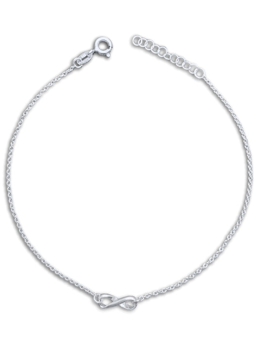 Infinity Symbol/Design Anklet/Ankle Bracelet/Ankle Chain - 925 Sterling Silver - Adjustable 9" to 10" Inch / 11" to 12" Inch (Extra Large) - Anklets for Women