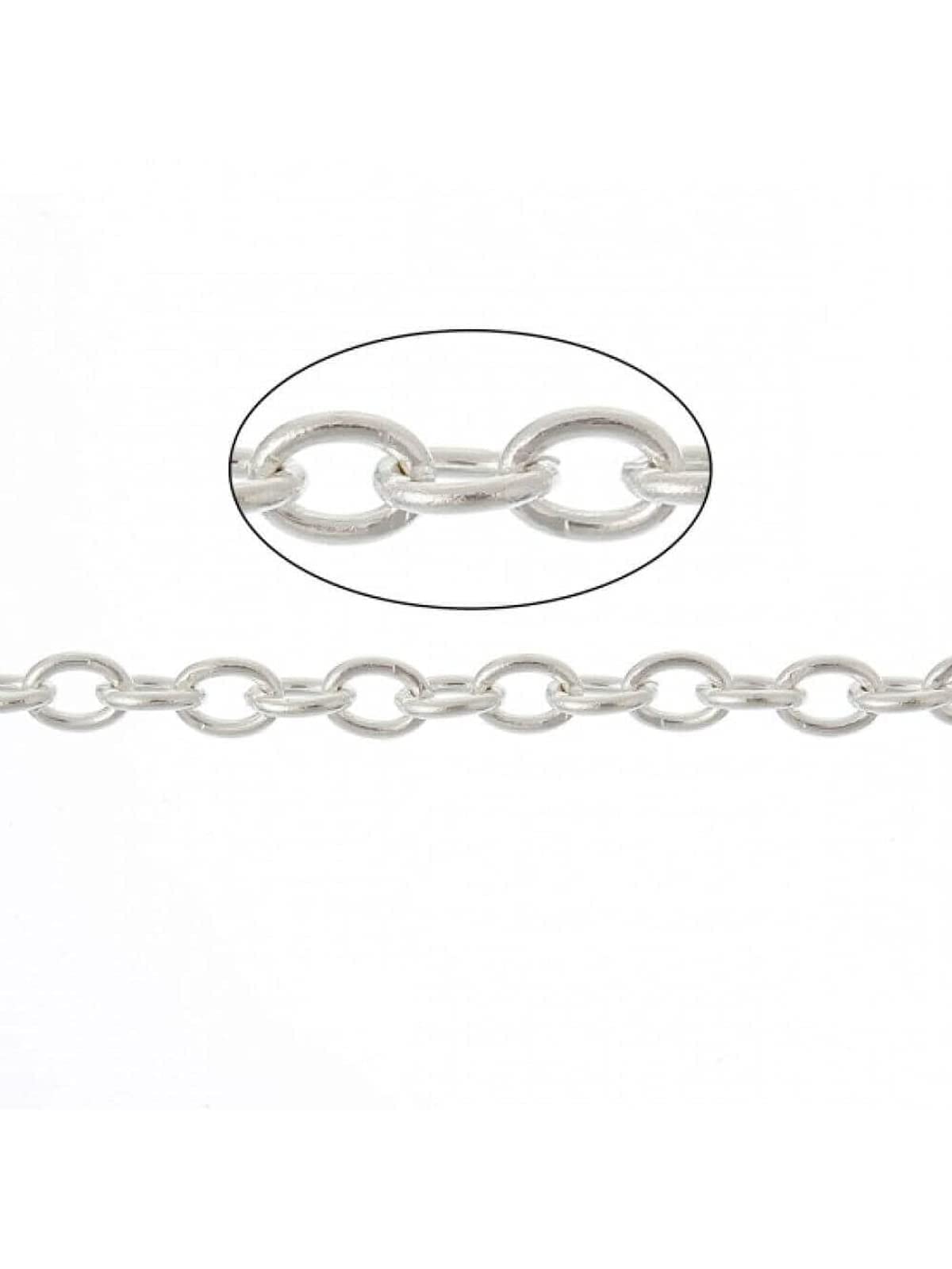 2MM / 2.5MM / 3.4MM Wide Sterling Silver Oval Link CABLE / Belcher Chain Anklet / Ankle Br 
