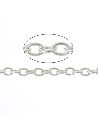 2MM / 2.5MM / 3.4MM Wide Sterling Silver Oval Link CABLE / Belcher Chain Anklet / Ankle Br 