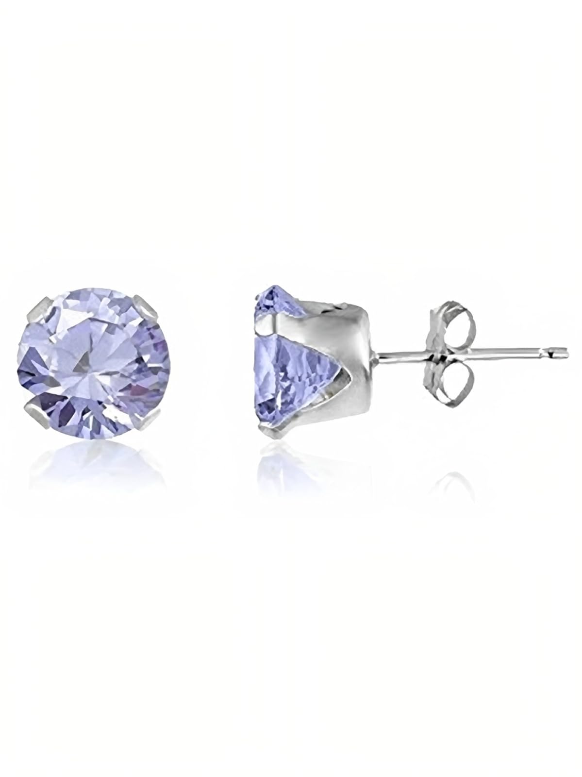 10MM Classic Brilliant Round Cut Cubic Zirconia (CZ) Sterling Silver Solitaire Stud Earrin 