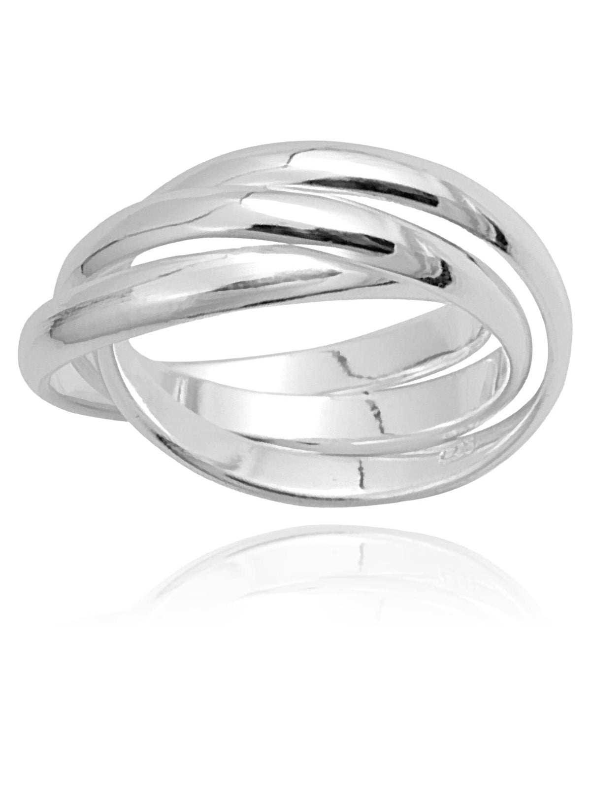 3MM Triple Roll Russian Wedding Band Ring for Women/Men/Unisex - 925 Sterling Silver - High Polish Plain Interlocked 3 Band Rolling Ring - Engravable - Available in Sizes H-Z