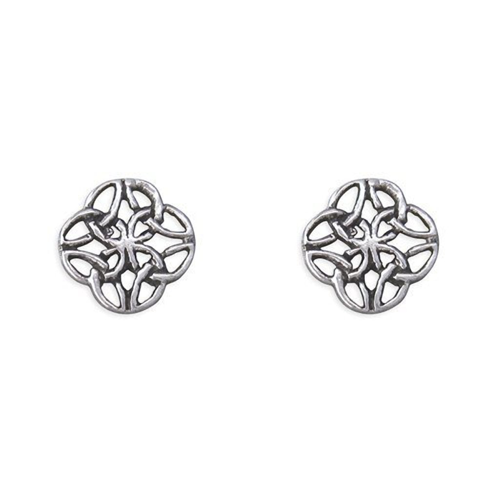 Irish Celtic Knot Sterling Silver Stud Earrings - Unusual Irish Jewellery