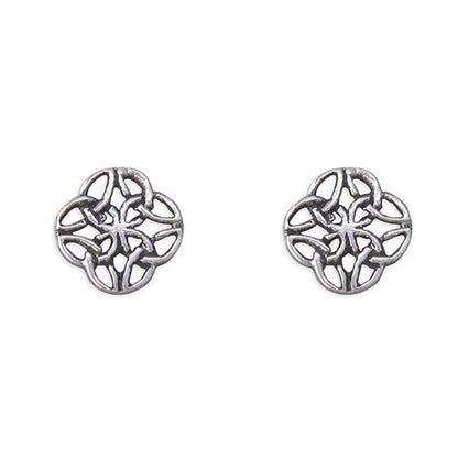 Irish Celtic Knot Sterling Silver Stud Earrings - Unusual Irish Jewellery